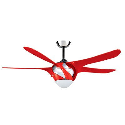 Lamp Ceiling Fan ABS Blade MODEL F630-5B-L-RD SIZE 54"  Red