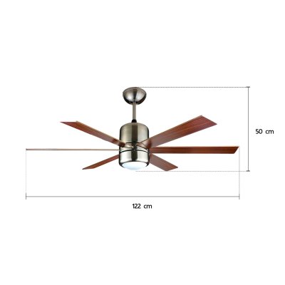 Ceiling Fan With Light Plywood Blade Model F648-1L-AB+RC SIZE 48" Antique brass