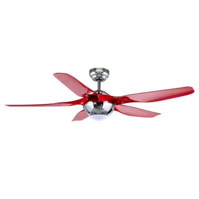 Lamp Ceiling Fan ABS Blade MODEL F830-LED-RD SIZE 56"  Red