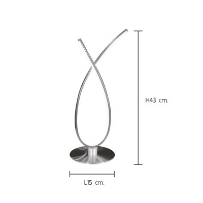 โคมไฟตั้งโต๊ะ รุ่น L-L05-43TSA (LED 8W) สีเงินด้าน