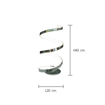 โคมไฟตั้งโต๊ะ รุ่น L-L07-43TCA (LED 8W) สีเงินเงา