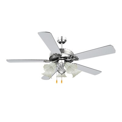 Lamp Ceiling Fan  PLYWOOD BLADES MODEL ML-552-5L-NC SIZE 52" Nickle