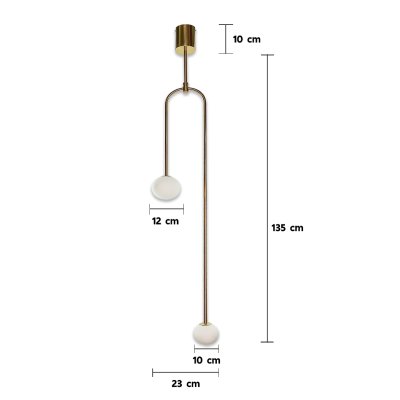 Hanging Lamp MODEL O6-SL-2006-GD-2 (G9x2) Gold /White