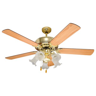 Lamp Ceiling Fan  PLYWOOD BLADES MODEL ST-13PB/5LTU SIZE 52" Polish brass