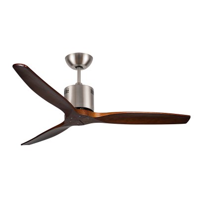 CEILING FAN Solid Wood Blade MODEL S-50  BN/OAK SIZE 52" Brushed Nickel/ Oak