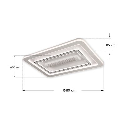 Fan Lamp Model DC43-6012 (LED 128W) 43 inches White