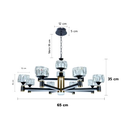 โคมไฟห้อย รุ่น 07-SL-8540-12 (LED 160W) สีทอง/ดำ