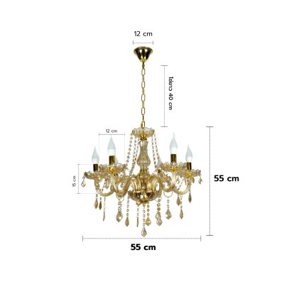 Pendant Lamp MODEL 07-SL-8541-6 AMBER (E14x6) Amber