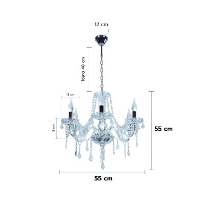 Pendant Lamp MODEL 07-SL-8543-6 CLEAR (E14x6) Clear