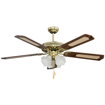 Lamp Ceiling Fan  PLYWOOD BLADES MODEL FS552-4L-PB SIZE 52"  Polish brass