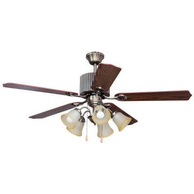 Lamp Ceiling Fan  Plywood Blade MODEL ML-06-5L-AB SIZE 52"  Antique brass