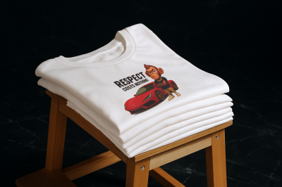 เสื้อยืดคอกลม ทรงบ๊อกซี่ Genix Studio (ลิง ร็อคสตาร์ : Respect Costs Nothing)