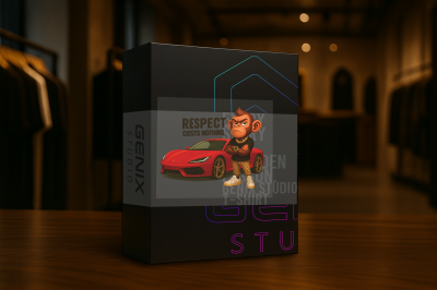 ເສື້ອຍືດຄໍລູກເຮືອ Genix Studio Boxy (Monkey Rockstar)