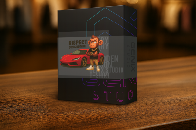 ເສື້ອຍືດຄໍລູກເຮືອ Genix Studio Boxy (Monkey Rockstar)