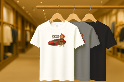 เสื้อยืดคอกลม ทรงบ๊อกซี่ Genix Studio (ลิง ร็อคสตาร์ : Respect Costs Nothing)