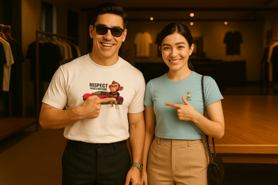 เสื้อยืดคอกลม ทรงบ๊อกซี่ Genix Studio (ลิง ร็อคสตาร์ : Respect Costs Nothing)