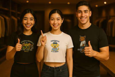 Genix Studio Crop Top (တိရိစ္ဆာန်အဖွဲ့- လိုအပ်သည့်အချိန်၌ သင်သည် ကွဲပြားခြားနားမှုတစ်ခု ပြုလုပ်ခဲ့သည်)