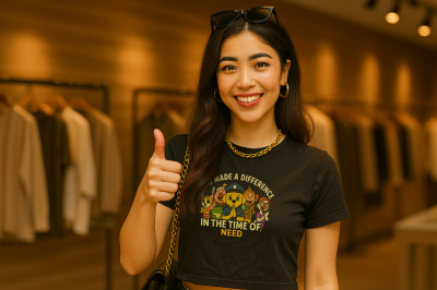 เสื้อยืดเอวลอย Genix Studio (Animal Team : You made a difference in the time of need)