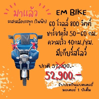 รถสามล้อบรรทุก (ไฟฟ้า) EM Bike