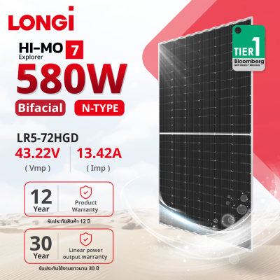 LONGI Solar PV Module 580W HI-MO 7 MONO HF (TiER1)