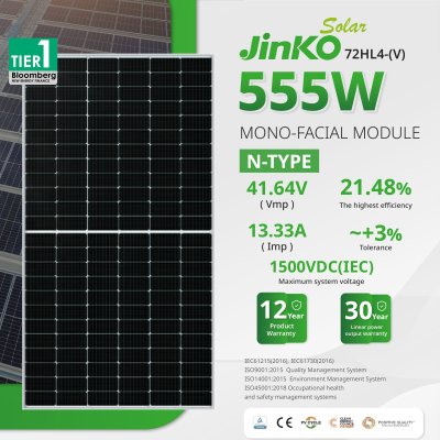 JINKO Solar PV Module 555W MONO HF (TiER1)