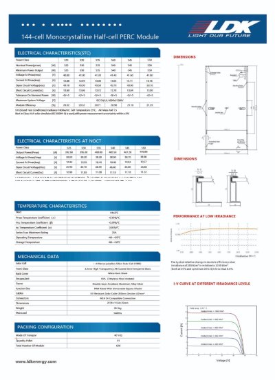 LDK MONO SOLAR PANEL 550W