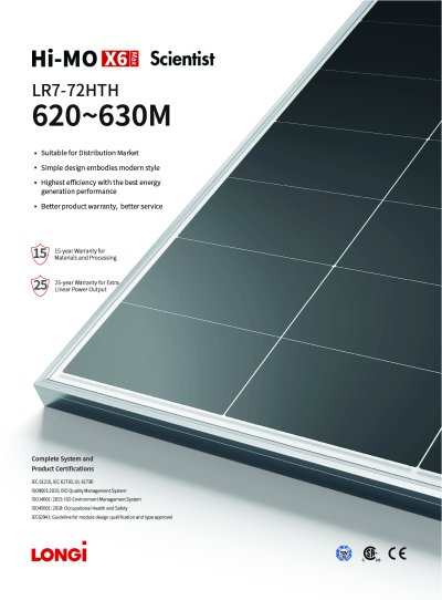 LONGI Solar PV Module 620W HI-MO 6 MAX MONO HF (TiER1)