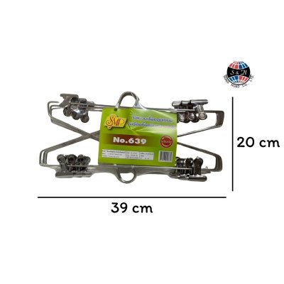 ไม้แขวนเสื้ออลูมิเนียม SMP 639 (พร้อมกิ๊บหนีบสแตนเลส)