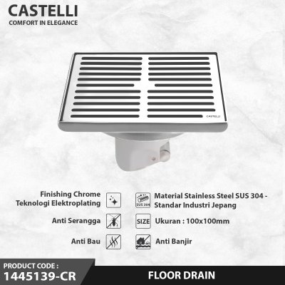 Floor Drain Castelli Saringan Pembuangan Air Kamar Mandi - 1445139-CR