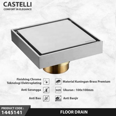 Floor Drain Castelli Saringan Pembuangan Air Kamar Mandi Model Persegi - 1445141