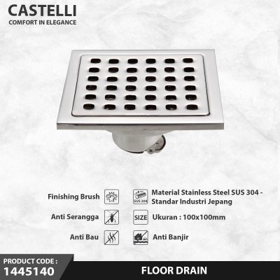 Floor Drain Castelli Saringan Pembuangan Air Kamar Mandi Model Jaring - 1445140