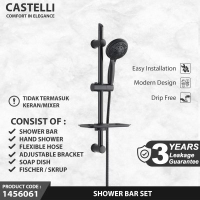Shower Bar Castelli Shower Bar 1 Set Dengan 5 Fungsi Hand Shower - 1456061