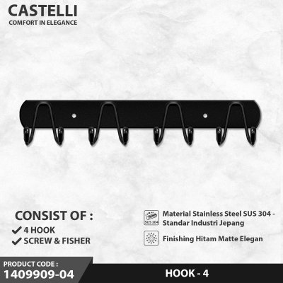 Hook isi 4 Castelli Gantungan Baju Handuk isi 4 - 1409909-04