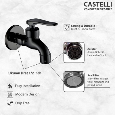 Keran Dinding Castelli Kran Tembok Kamar Mandi Single - 1445372-BL
