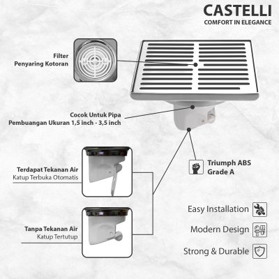 Floor Drain Castelli Saringan Pembuangan Air Kamar Mandi - 1445139-CR