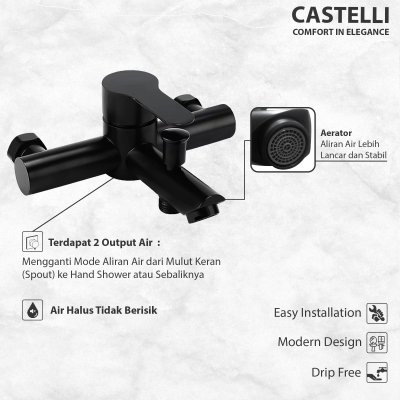 Kran Shower Panas Dingin Castelli Shower 1 Set 2 Output - 1506584