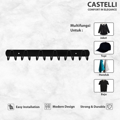 Hook isi 6 Castelli Gantungan Baju Handuk isi 6- 1409909-06