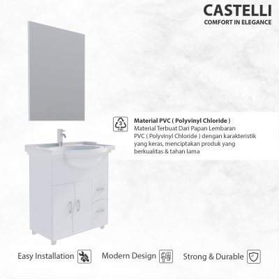 CASTELLI 1040514-WH Rak Wastafel Cuci Tangan Bathroom Cabinet