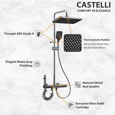 Rain Shower Castelli  Single Handle Mixer Piano  Rain Shower Set - 1186587- GM
