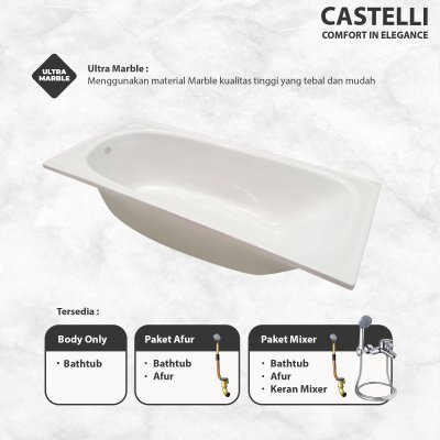 CASTELLI Bathtub Tanam Kamar Mandi Sevila Ultra Marble 30011