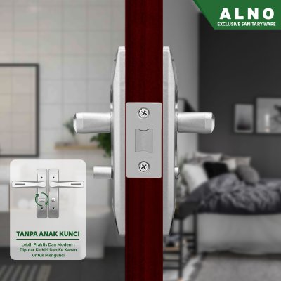 Pintu Kamar Mandi Alno Pintu Toilet Alumunium Red Walnut - 237PA17