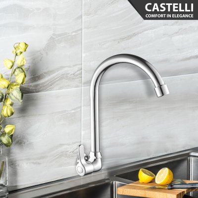 Keran Dapur Castelli Kran Angsa Single Handle Sink Tap Wall - 1185363