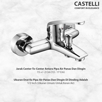 Kran Shower Panas Dingin Castelli Single Handle Bath Shower-1506583