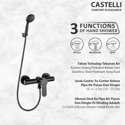 Kran Shower Castelli Single Handle Shower Mixer 1 Set - 1506585-SET