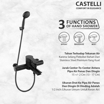 Kran Shower Panas Dingin Castelli Shower 1 Set 2 Output - 1506584