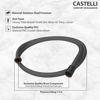 Shower Bar Castelli Shower  1 Set Dengan 3 Fungsi Hand Shower - 1186065-GM