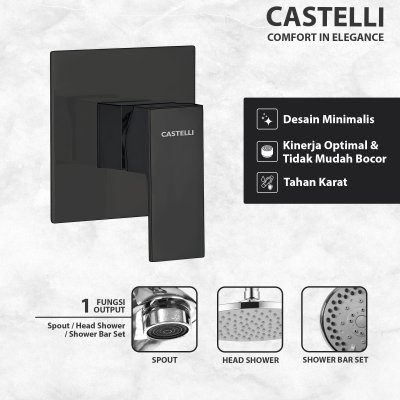 Keran tanam tembok CONCEALED SHOWER  MIXER 1 FUNCTION CASTELLI - 1186595-WC