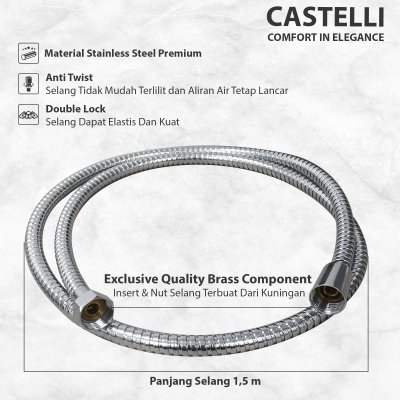 Rain Shower Castelli Shower Mixer 1 Set Dengan 5 Fungsi - 1426572