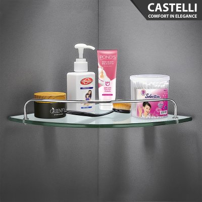 Rak Sudut Kamar Mandi Castelli Ambalan Kamar Mandi Corner Glass Shelf - 1446770 4026770