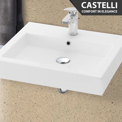 Afur Pembuangan Air Wastafel  Casteli Push Pop Up Waste + P Trap With Overflow - 1295135-HL